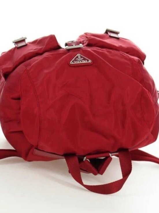 PRADA Backpack Nylon Red Silver Auth mr2001V main image 8